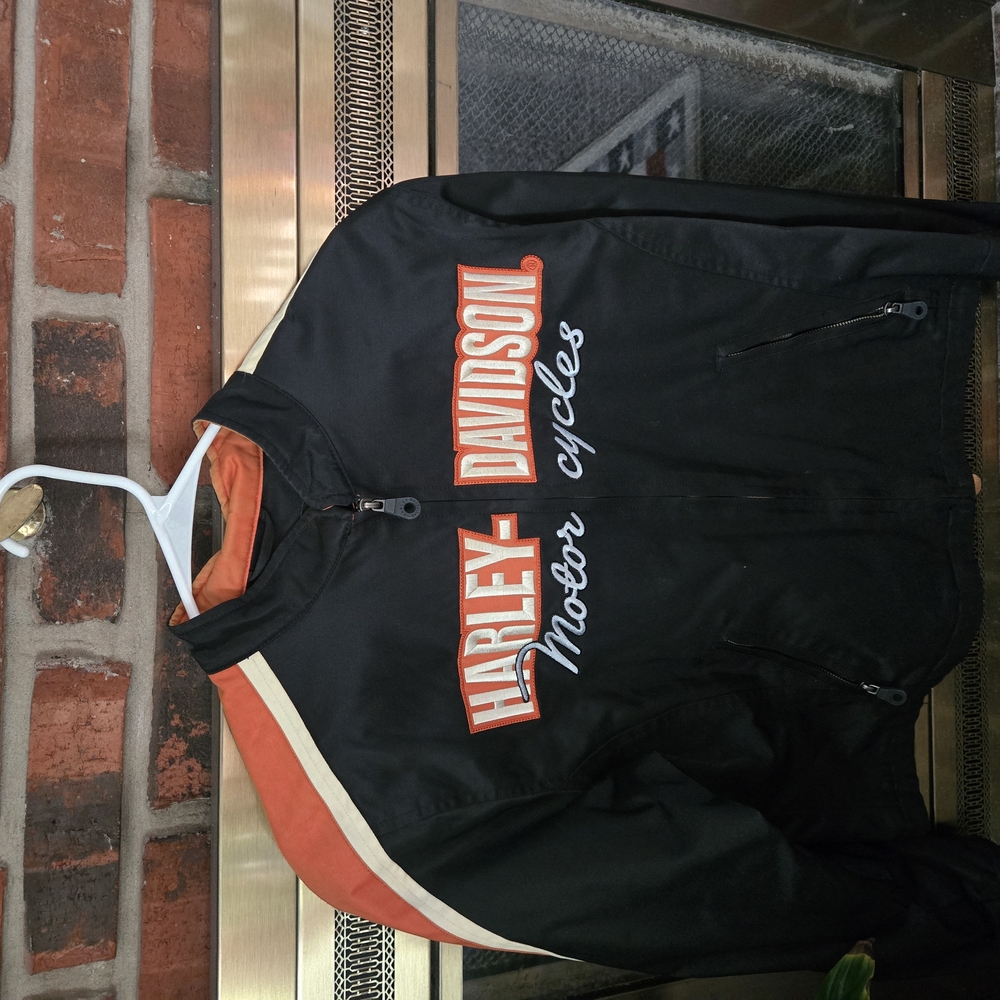 Harley-Davidson Women's Black and Orange Jacket